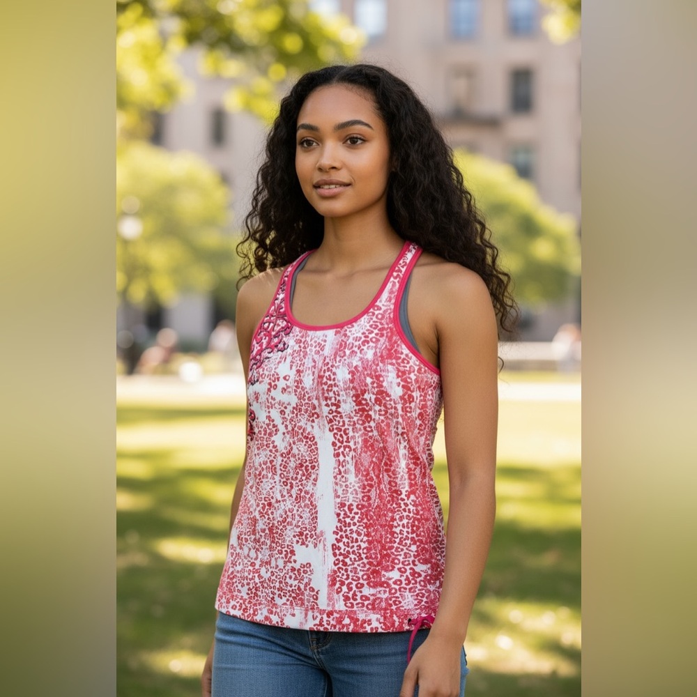 Athleta - EC - Pink and White Sports Bra